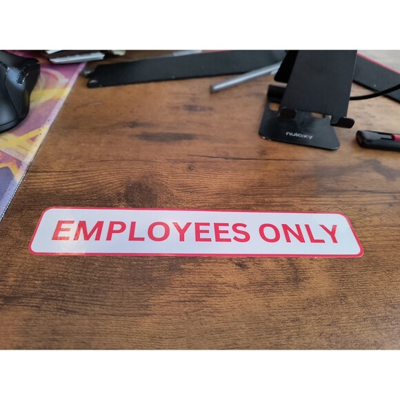 Employees Only Sign Sticker Decal Waterproof Vinyl (2 Pack) - Picture 5 of 5